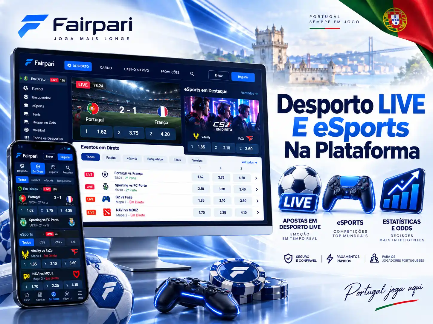 Desporto LIVE E eSports Na Plataforma